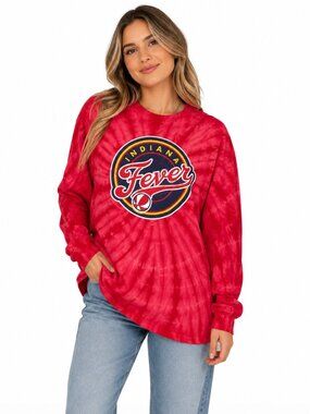 Indiana Fever WNBA Tie-Dye Long Sleeve Cotton T-shirt
